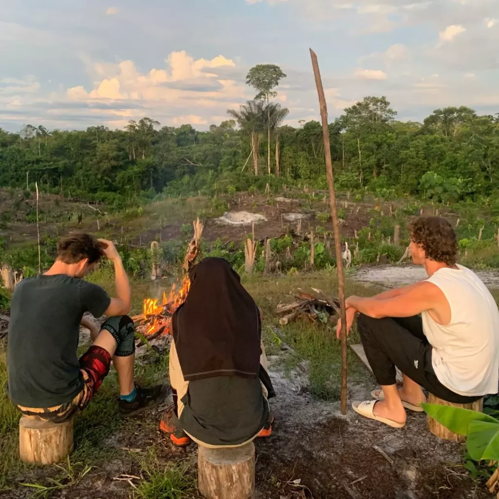 Ayahuasca Retreat Participants Embracing Nature