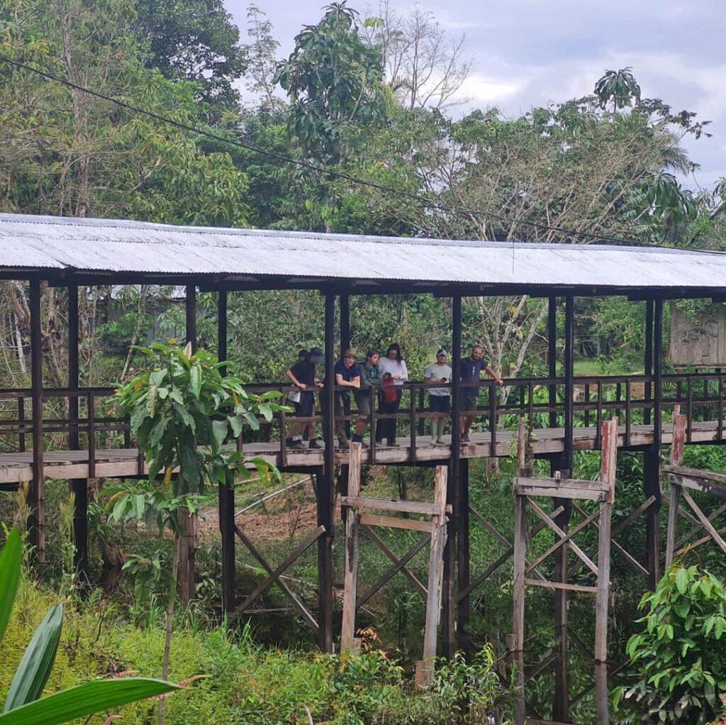 Amazon jungle retreat entrance near Iquitos Peru before an ayahuasca retreat