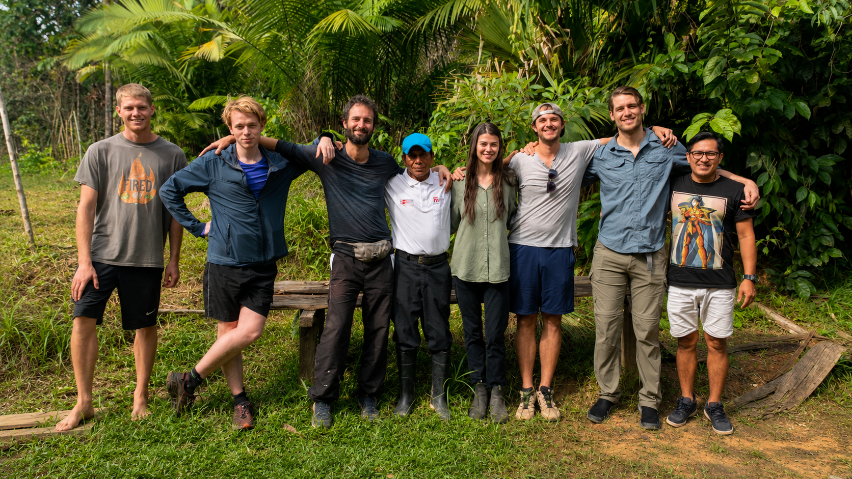 Small group before an ayahuasca ceremony at Ayaymama Mystic in Iquitos Peru