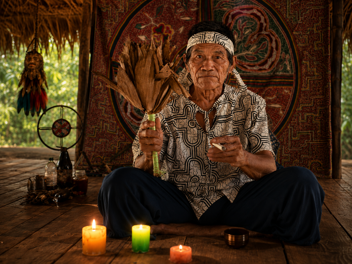 Amazonian ayahuasca shaman at Ayaymama Mystic in Peru
