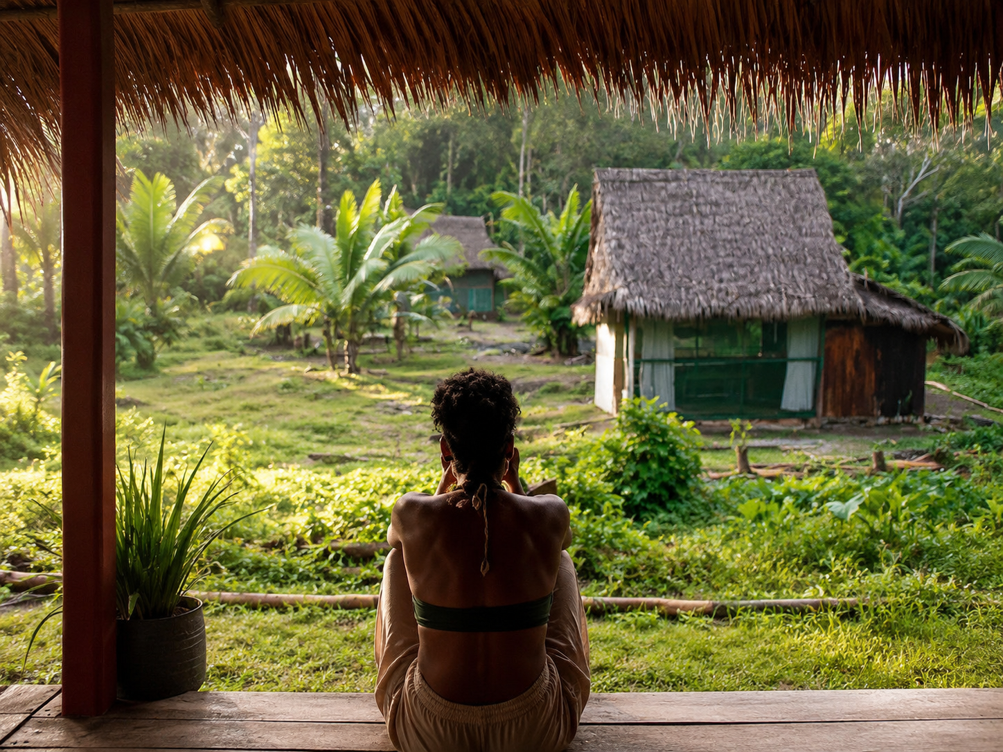 After ayahuasca retreat integration in the Amazon jungle near Iquitos Peru